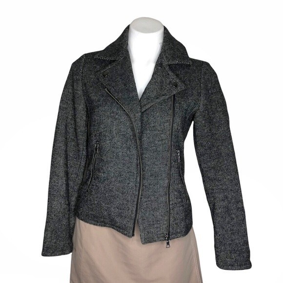 DOWNEAST Fabric Moto Jacket Salt & Pepper Womens Size XS - Picture 2 of 9